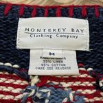 American flag knitted Monterey bay linen blend sweater Blue Size M Photo 2