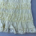 Rare Vintage Yellow Lace Off The Shoulder Coquette Baby Doll Bow Body Line Top Size L Photo 12