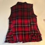 Royal Bones Women  Flannel Red/Black Plaid Moto Biker Daang Goodman Vest size XL Photo 1