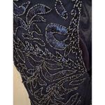 Primavera Couture Fitted Mesh Navy BlueBeaded Dress Sz 10 Prom Formal Homecoming Blue Photo 8