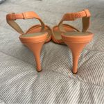 Veronica Beard  Analita‎ leather slingback peach coral heel strappy sandals 6 Photo 4