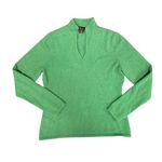 Victor Alfaro Cashmere Polo Collar Long Sleeve Knit Sweater Kelly Green XL Photo 2