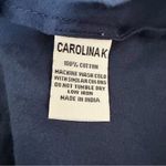 Carolina K Off The Shoulder Top Cotton Puff Sleeve‎ Embroidered Boho Navy Top XS Blue Photo 7