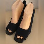 Stuart Weitzman for Russell & Bromley blue canvas and leather heel shoes US 10 Photo 5