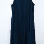 Uniqlo Navy Blue Sleeveless Tie Waist Dress Size Large Photo 0