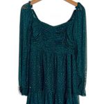 Francesca's Audrey parks Francesca’s Kelly Ruched Lurex Dot Dress in green size medium Photo 1