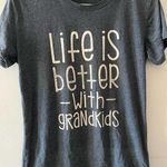 Graphic Tee Life is Better With Grandkids Crewneck Short Sleeve Gray Size M Size M Photo 0