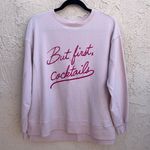 Wildfox But First Cocktails Sommers pink flocked statement sweatshirt sz S small Photo 2