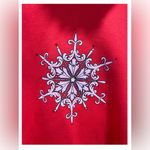 PFI Fashions Red Snowflake Sweatshirt – XL Vintage Holiday Embellished Pullover Photo 1