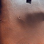 Vince Camuto  Brown Faux Leather Tote Bag With Black Stripe Accent  Work Travel Photo 10