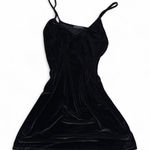 Brandy Melville black  v neck mini velvet slip dress Photo 1