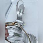 Prada  Silver Leather Crystal embellished strappy heels EU 39 Photo 5