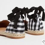 Torrid Black White Gingham Wrap Espadrille Flat Photo 1