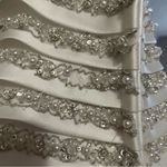 Justin Alexander Wedding Strapless Tulle Pearl Princess Wedding Gown Dress‎ 8945 White Size 8 Photo 4