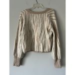 Lucy Paris  Zebra Patterned Tan & Cream Cropped Cardigan Size Medium Soft Cozy Photo 1