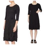 Alquema 3/4 Sleeve Smash Pocket Midi Dress Size Medium Glossy Ice Blue Crinkle Photo 7