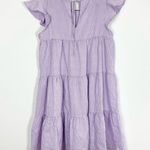 LULUS PERFECT PICNIC Gingham Tiered dress Purple Photo 6
