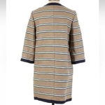 Ann Taylor  3/4” Sleeve Long Rail Stripe Heavyweight Topper Classic Jacket Size S Photo 5