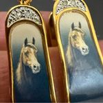 Rare DANBURY MINT Blue Enameled Horse Head Portrait Gold Photo 8