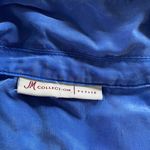 JM Collection Blue Button Down Top Photo 4