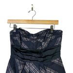 BCBGMAXAZRIA  Strapless Fit & Flare Dress Size 2 Black Pink Plaid Cocktail Event Photo 3