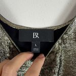 Banana Republic Metallic Gold Scoop Front+Back Blouse Size Large Photo 5