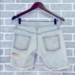 Free People  Shredded Distressed Light Wash Bermuda Jean Shorts Women’s Size 25 Photo 3