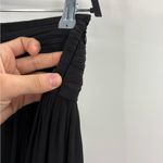 Ramy Brook  Jessy Black Midi Shirred Asymmetrical Front Side Skirt Size 4 Photo 7