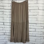 Route 66  Clothing Taupe Tiered Maxi Skirt One Size Elastic Waist Boho Western Photo 9
