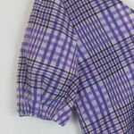 Anthropologie Mare Mare lilac and white plaid short sleeve tunic top. Size M Photo 3