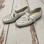 MUSHROOM WHITE PASTEL WEAVE TOE LEATHER T STRAP MARY JANE SHOES Size 5 Photo 8
