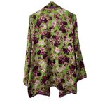 Giovanni Nicolai Floral Print Green & Purple Wrap Top(Size Medium Photo 3