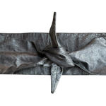 Scanlan & Theodore Lamb Leather Tie Waist Belt Metallic Black Futuristic Chic Photo 0