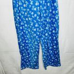 PINK - Victoria's Secret Victoria's Secret Pink Fleece Pajama Lounge Pants Blue Floral Sz 1X (34x28) Photo 2