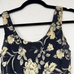 Vintage Black Cream Floral Midi Dress Womens 4 Sleeveless Casual Spring Boho Photo 1