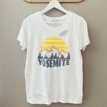 Daydreamer  by Free People Distressed Yosemite Tee Shirt White Sz Small Photo 0