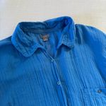 Aerie  Blue Cotton Gauze Blouse, Large Photo 3