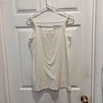 Eddie Bauer Women's Ruffle Cami Ivory Size Large Cotton Silk Minimalist Photo 4