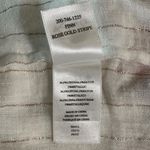 Rails  Finn Linen Blouse in Rose Gold Stripe Size Small Metallic White Billowy Photo 8