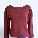 Free People FFree People Wild Ginger long sleeve top with blue trim Size Large NEW Photo 0