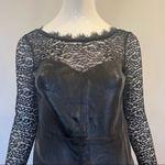 Free People Colleen Faux Leather Mini Dress in Black with Lace Photo 3