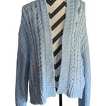 Princess Polly Light Blue Open Knit Cardigan, Size S/M Photo 0