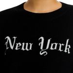 AQUA NWOT $198 100% cashmere new york crewneck Sweater Black XS Photo 4