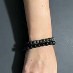 Healing Dark Crystal Set Of 2 Bead Bracelets One Size Unisex EUC Photo 2