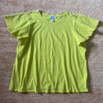 Nine West Jeans Yellow Flutter Sleeve Top Women’s XL 100% Cotton Photo 0