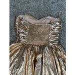 NWT ANIYE BY Malu Mini Dress Strapless Metallic Gold Womens M Circle Skirt Party Size M Photo 9