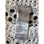 Chico's  size 3 womens XL open weave crochet fitted sweater 3/4 sleeves scoop neck Photo 4