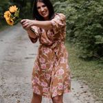 Roxy NWT  Privy Places Kimono Wrap Dress‎ Brown S Photo 3