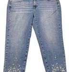 Lane Bryant  mid rise, essential stretch, girlfriend jeans pants with pearls 16 Photo 0