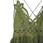 Free People NWT Free People Adella Lace Peplum Cami Green Boho Festival Bridal Top Small Photo 5